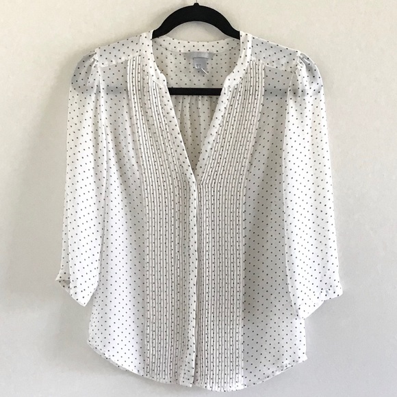 H&M Women’s Polka Dot Pattern 3/4 Sleeves Chiffon - Picture 1 of 4